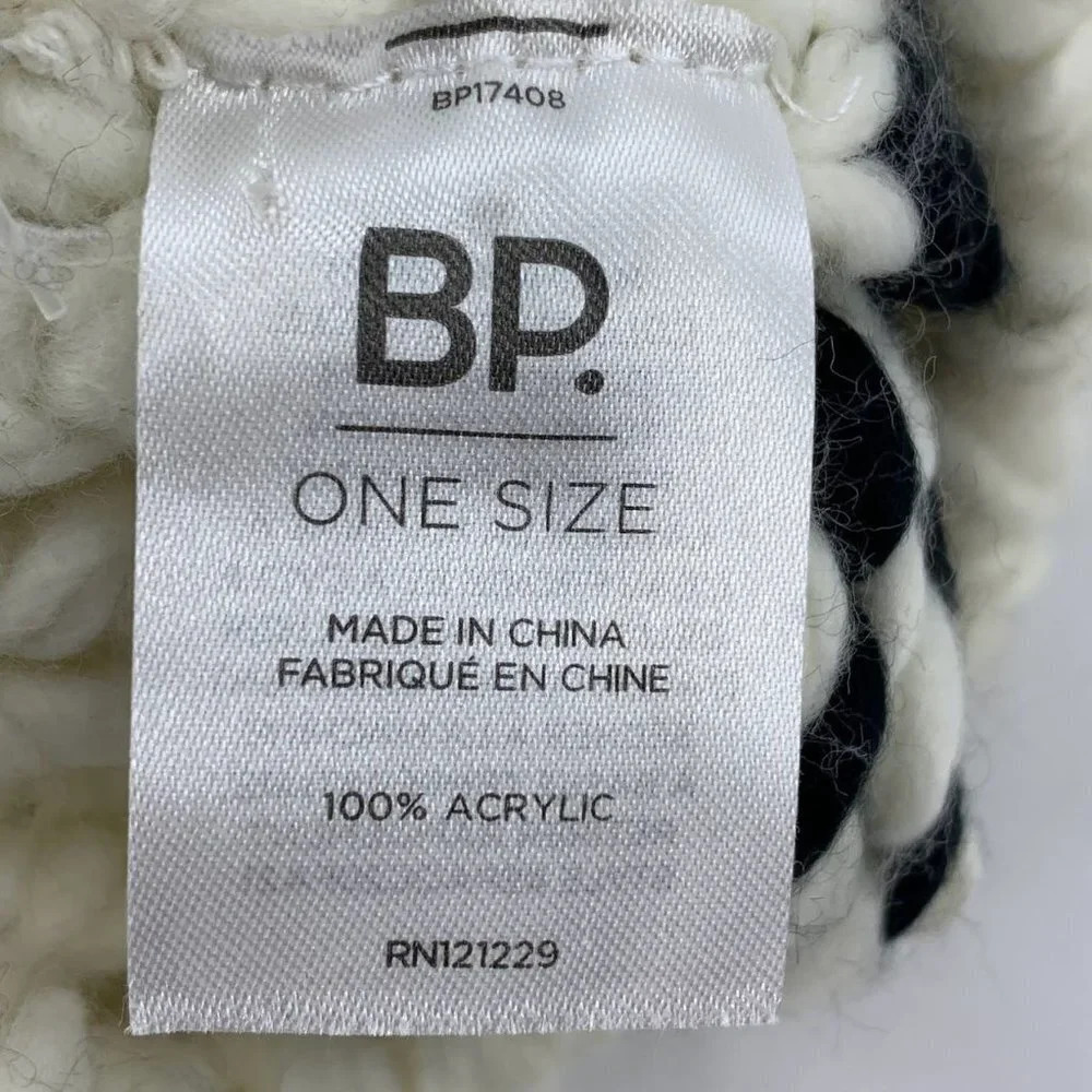 BP Nordstroms Women's Chunky Knit Striped Fitted Beanie One Size NWT - Picture 3 of 7